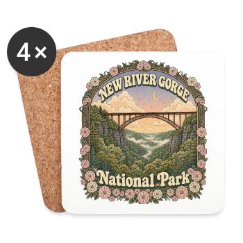New River Gorge National Park, USA West Virginia - Coasters (set of 4) - white - Front