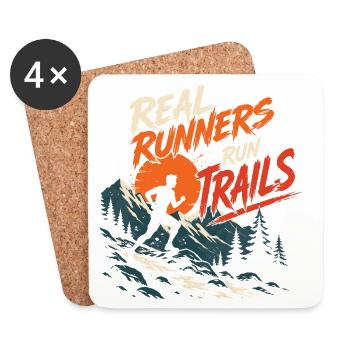 Real Runners Run Trails - Untersetzer (4er-Set) - Weiß - Vorne