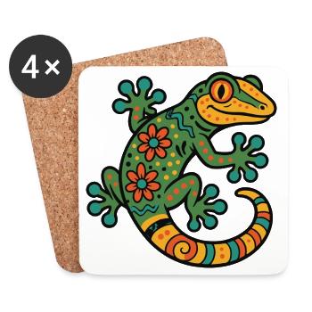 Gecko Mexico - Coasters (set of 4) - white - Front