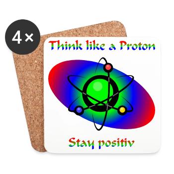 Pensez comme un Proton - Dessous de verre (lot de 4) - blanc - Devant