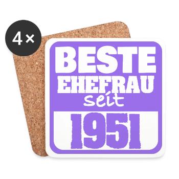 Verliebt 1951 - Untersetzer (4er-Set) - Weiß - Vorne