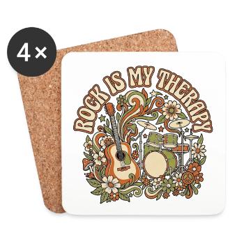 Rock Therapy Rétro Vintage - Dessous de verre (lot de 4) - blanc - Devant