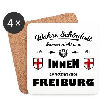 Freiburg Fans - Untersetzer (4er-Set) - Weiß - Vorne