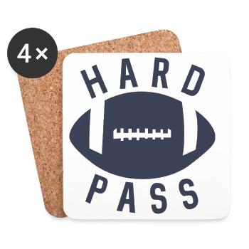 Hartes Pass Footballhelm - Untersetzer (4er-Set) - Weiß - Vorne