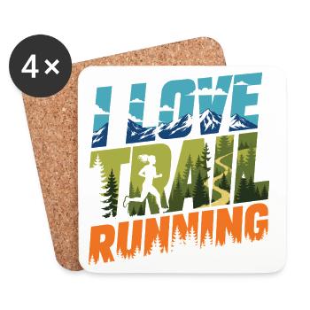 Ich liebe Trailrunning - Untersetzer (4er-Set) - Weiß - Vorne