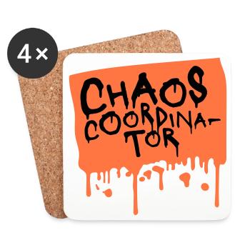 Chaos Coordinator Lustig Titel Eltern Lehrer Logo - Untersetzer (4er-Set) - Weiß - Vorne
