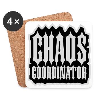 Chaos Coordinator Lustig Titel Eltern Lehrer Logo - Untersetzer (4er-Set) - Weiß - Vorne