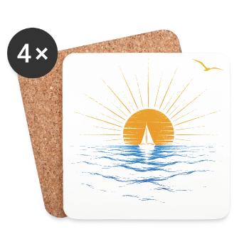 Sonnenuntergang - Untersetzer (4er-Set) - Weiß - Vorne
