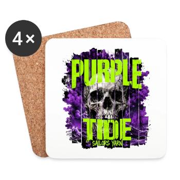 Purple Tide | Sailors Yarn by Cap’nKush - Untersetzer (4er-Set) - Weiß - Vorne