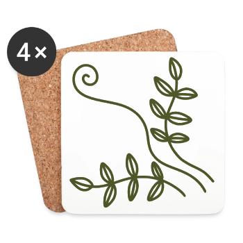 Art en ligne Olive Vine - Dessous de verre (lot de 4) - blanc - Devant