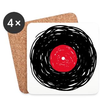 Vinylalbum-Skizze - Untersetzer (4er-Set) - Weiß - Vorne