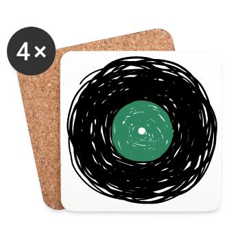 Vinylalbum-Skizze - Untersetzer (4er-Set) - Weiß - Vorne