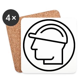 Bauleiter, Helm, Baustelle - Untersetzer (4er-Set) - Weiß - Vorne