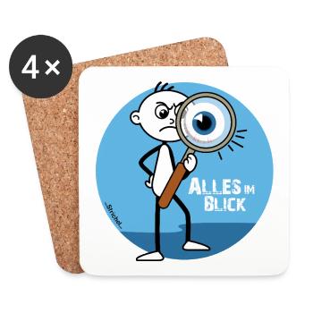 Alles im Blick - Ein Auge drauf haben - Untersetzer (4er-Set) - Weiß - Vorne