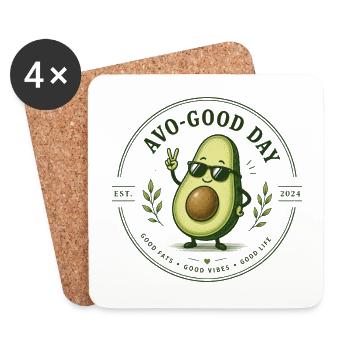 Avocat - Dessous de verre (lot de 4) - blanc - Devant