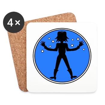 Underwater silhouette with bubbles - Coasters (set of 4) - white - Front