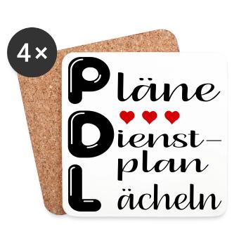 Pflegedienstleitung Pläne - Untersetzer (4er-Set) - Weiß - Vorne