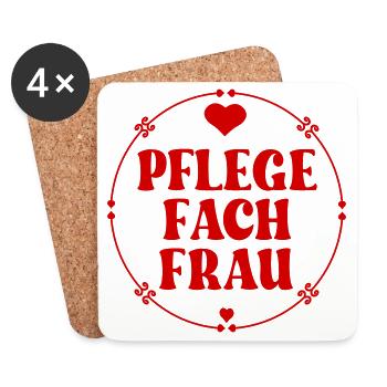 Infirmière cardiaque - Infirmière - Dessous de verre (lot de 4) - blanc - Devant