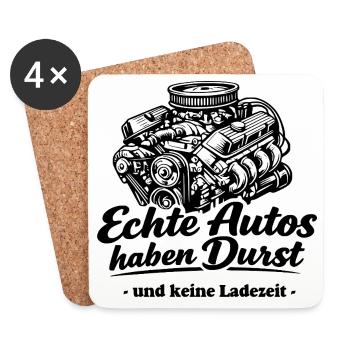 Echte Autos ............keine Ladezeit - Untersetzer (4er-Set) - Weiß - Vorne