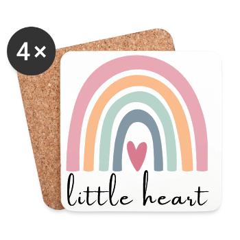 Little Heart Regenbogen | Kinder Design - Untersetzer (4er-Set) - Weiß - Vorne