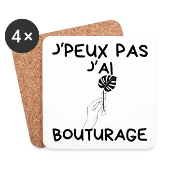 J'peux pas j'ai Bouturage - Dessous de verre (lot de 4) - blanc - Devant