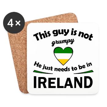 Herzflagge Grün Weiß Gelb Irland - Untersetzer (4er-Set) - Weiß - Vorne