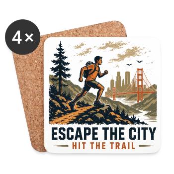 Trail Running - Échappez-vous à la ville. Prends la piste - Dessous de verre (lot de 4) - blanc - Devant