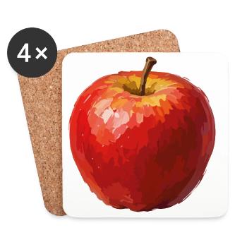 Illustrations polygonales Apple - Dessous de verre (lot de 4) - blanc - Devant