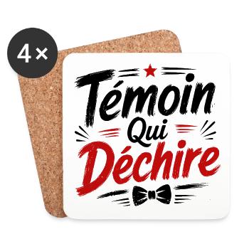 Témoin Qui Déchire - Dessous de verre (lot de 4) - blanc - Devant