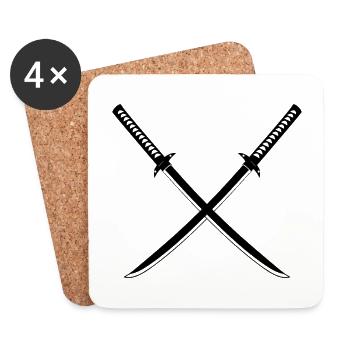 Ninja Sword - Dessous de verre (lot de 4) - blanc - Devant