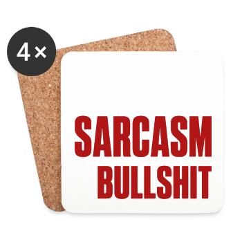 Fluent in Sarcasm & Bullshit Funny Quote Attitude - Dessous de verre (lot de 4) - blanc - Devant
