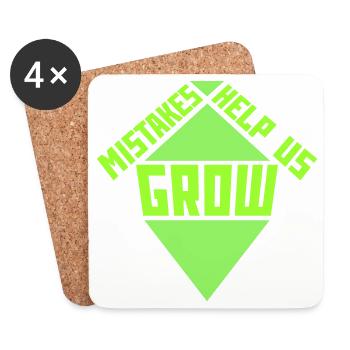 Mistakes Help Us Grow Lustig Motivational Wachstum - Untersetzer (4er-Set) - Weiß - Vorne
