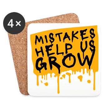 Mistakes Help Us Grow Lustig Motivational Wachstum - Untersetzer (4er-Set) - Weiß - Vorne