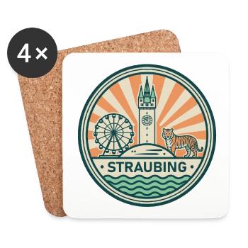 Straubing Badge - Untersetzer (4er-Set) - Weiß - Vorne