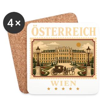Wien Eleganz im Vintage Format - Untersetzer (4er-Set) - Weiß - Vorne