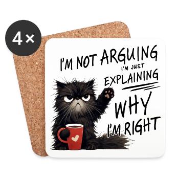 Coffee Wink Cat I don't discuss - Coasters (set of 4) - white - Front