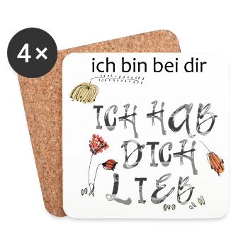 Ich hab dich lieb  - Untersetzer (4er-Set) - Weiß - Vorne