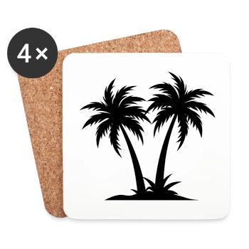 Palm tree - Coasters (set of 4) - white - Front