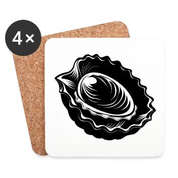 Oyster - Dessous de verre (lot de 4) - blanc - Devant
