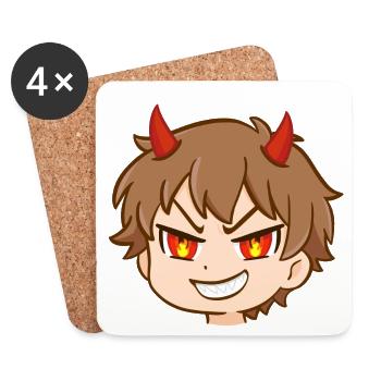 Dessin animé Tête de Diable Ardent - Dessous de verre (lot de 4) - blanc - Devant