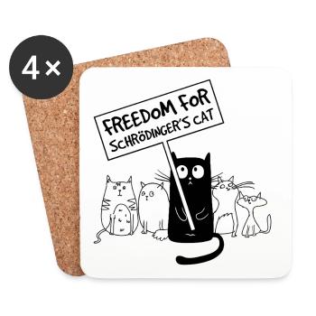 Schrödingers Katze Physik Nerd Geschenk - Untersetzer (4er-Set) - Weiß - Vorne
