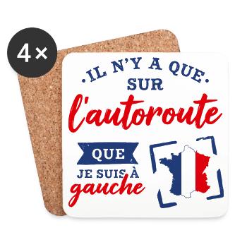 Politique Cadeau humour personnalisé - Dessous de verre (lot de 4) - blanc - Devant