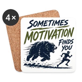 Trail Running - Parfois, la motivation vous trouve - Dessous de verre (lot de 4) - blanc - Devant
