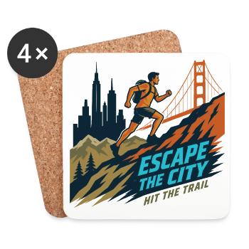 Trail Running - Échappez-vous à la ville. Prends la piste - Dessous de verre (lot de 4) - blanc - Devant