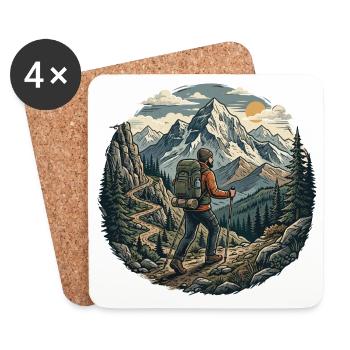 Randonnée - Aventure en plein air - Dessous de verre (lot de 4) - blanc - Devant