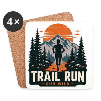 Trail Run – Run Wild - Untersetzer (4er-Set) - Weiß - Vorne