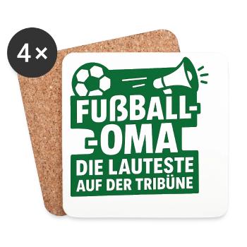 Fußball Oma – Die lauteste Tribüne - Untersetzer (4er-Set) - Weiß - Vorne