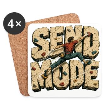 Send Mode Klettern Bouldern Sportkletterer Top - Untersetzer (4er-Set) - Weiß - Vorne