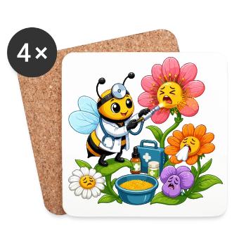 Bee caretaker in action - Coasters (set of 4) - white - Front