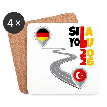 Sila Yolu - Heimfahrt: Zwei Welten, eine Reise - Untersetzer (4er-Set) - Weiß - Vorne